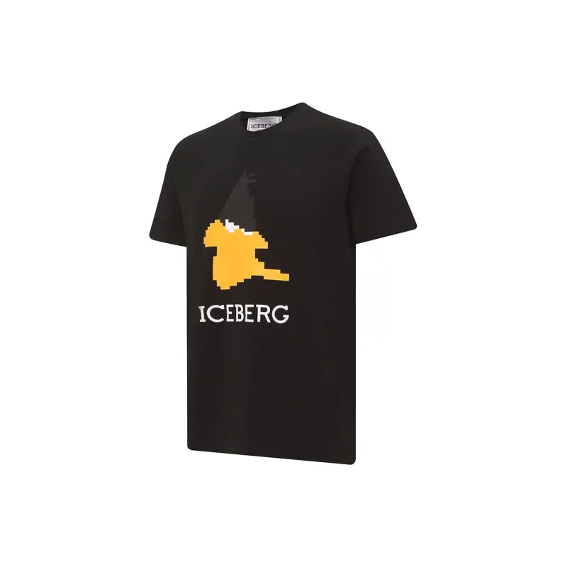 Iceberg Pixelated Daffy Duck Institutional Logo T Shirt-7