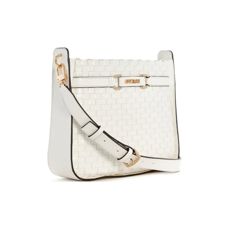 GUESS Faux Leather Hobo Bag Crossbody Bag Shoulder Bag Women's White-1