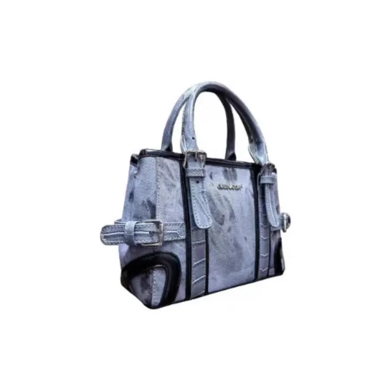 CULTIVATOR Cotton Handbag Shoulder Bag Crossbody Bag Small Size Women's Blue Gray/Dirty Pink/Black Gray-1
