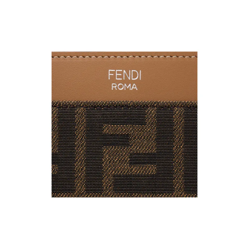 FENDI Cow Leather Clutch Medium Size Men's Brown-8