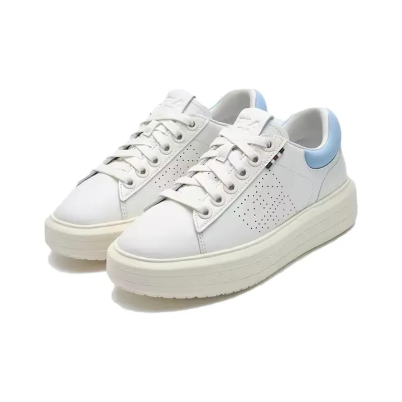 FILA Anti Slip Wear Resistant Low Top Skateboard Shoes Women's White Blue-2