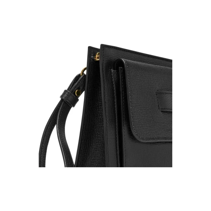 VERSACE Medusa Goatskin Clutch Tubas Men's Black-3
