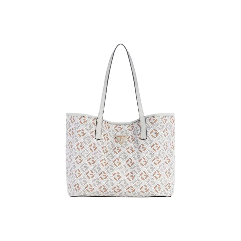 GUESS Leather Tote Bag Shopping Bag Handbag Large Size Women's White-1