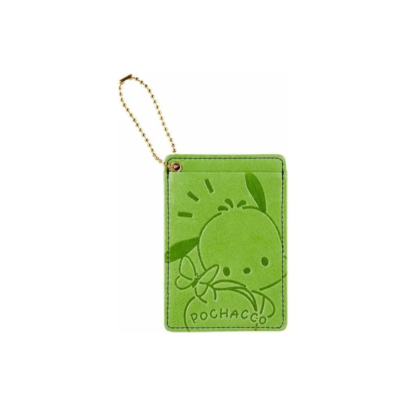 Sanrio Cow Leather Document Bag, Passport Holder, Card Holder Women's Green-0
