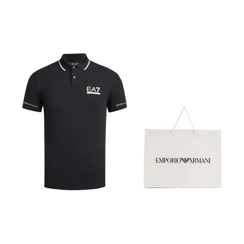 EMPORIO ARMANI EA7 SS24 Polo Shirt Men's Black-3