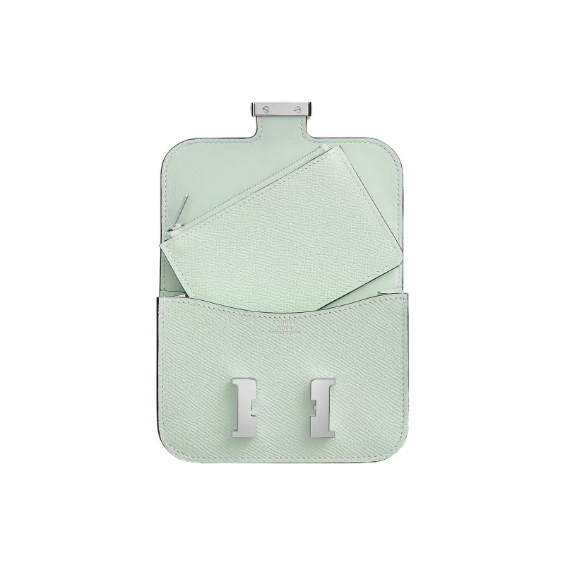 HERMES Constance Slim Epsom Calfskin Clutch Wallet Fanny Pack Regular Women's 0S Vert Fizz Bubble Green-2