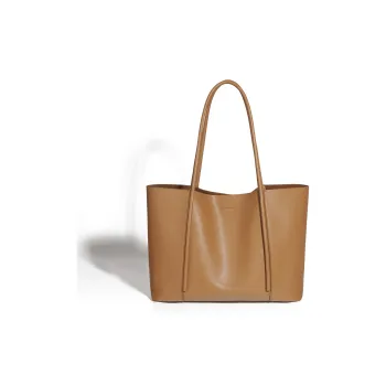 BLAKE FLEETO Cow Leather Tote Bag, Shopping Bag, Shoulder Bag Women's Light Salt Card/Coffee/Black/Light Milk