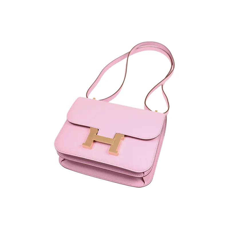 HERMES Constance Mysore Goat Skin Shoulder Bag Crossbody Bag Mini Women's 09 Mauve Pale Dream Purple-1