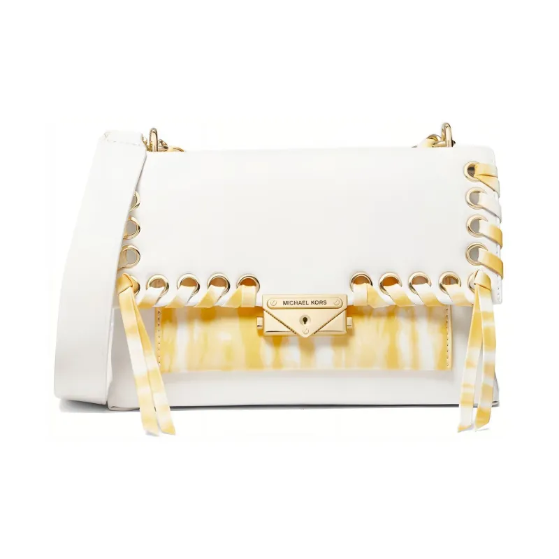 MICHAEL KORS Cece Cow Leather Crossbody Bag Crossbody Bag Shoulder Bag Women's Yellow White Multicolor-0