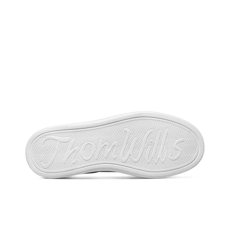 THOM WILLS Casual Versatile Trainer White Sneakers Low Top Skateboard Shoes Men's Black White-4