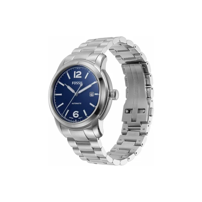 FOSSIL Wrist Watch Automatic Mechanical Movement Stainless Steel Strap 43mm Blue Dial Men's Watches-1