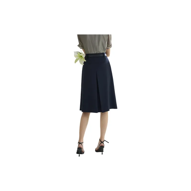 SMEN Casual Long Skirts Women's Navy Blue-1