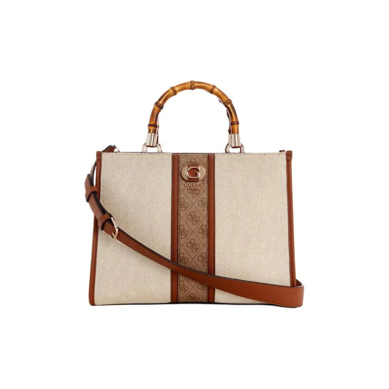 GUESS Canvas Bag, Shoulder Bag, Crossbody Bag, Handbag Women's Brown-0