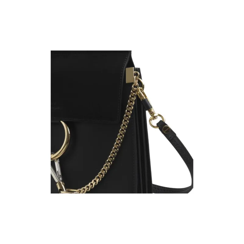 Chloe Faye Calfskin Shoulder Bag, Crossbody Bag, Handbag Trumpets Women's Black-2