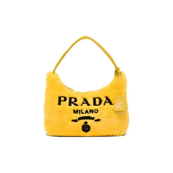 PRADA Re Edition Fabric Hobo Shoulder Bag Handbag Mini Women's Yellow