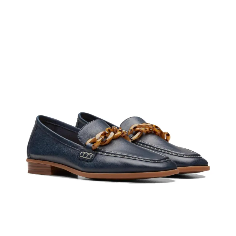 Clarks Sarafyna Iris Loafers 2cm Women's Marine Blue-2