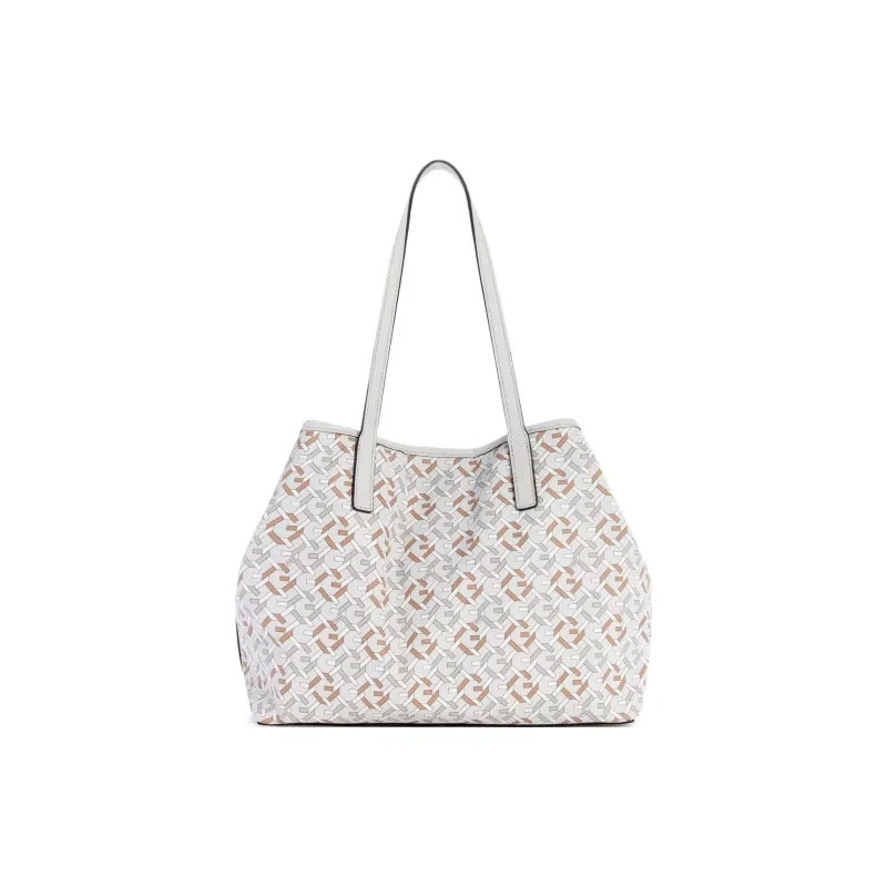 GUESS Leather Tote Bag Shopping Bag Handbag Large Size Women's White-4