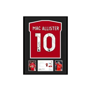 Three For McCarthy, Autographed Signature, Liverpool 2023 24 Season Jersey EM Certificate, Deluxe Framed