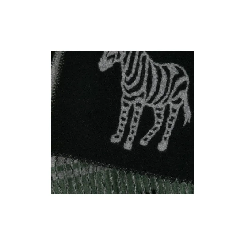 PS Paul Smith Logo-intarsia Fringed Scarf-2