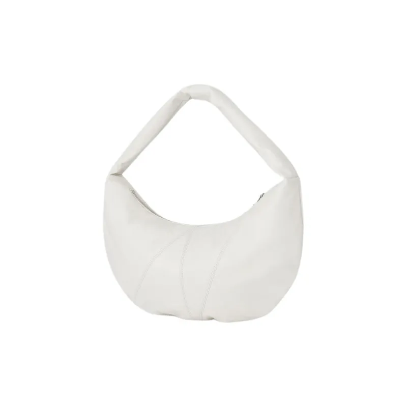 NIEEH Vegan Leather One Shoulder Handbag Women's Cream-1