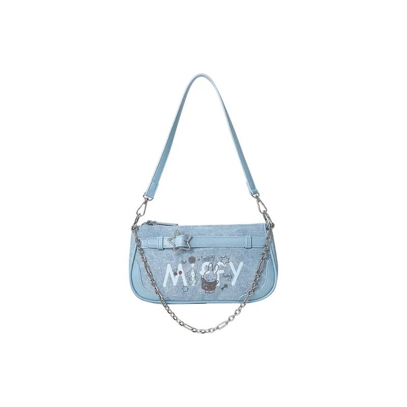 Miffy Synthetic Leather Portable Crossbody Bag Shoulder Bag Regular Women's Blue/White-0