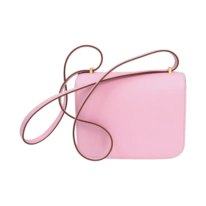 HERMES Constance Mysore Goat Skin Shoulder Bag Crossbody Bag Mini Women's 09 Mauve Pale Dream Purple-2