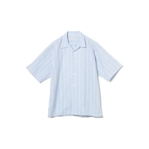 Beams Shirts Men Light Blue