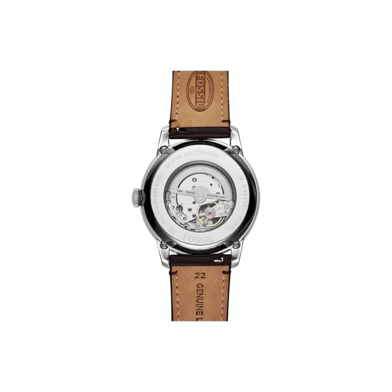 FOSSIL Wrist Watch Automatic Mechanical Movement Leather Watch Bands 44mm Blue Dial Men's Watches-1