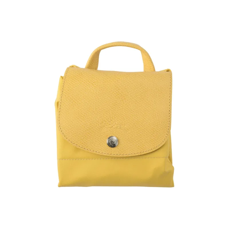 LONGCHAMP Le Pliage Canvas With Leather Backpack Women's Wheat Yellow-5