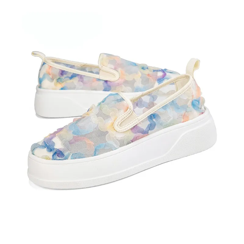 TT&MM Loafers 3cm Women's White Blue-2