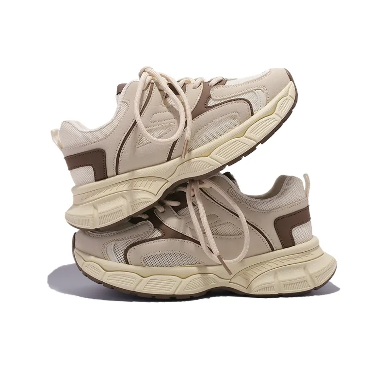 SNXR Anti-Slip Wear-Resistant Waterproof And Breathable Low-Top Chunky Sneakers Women's Beige-20