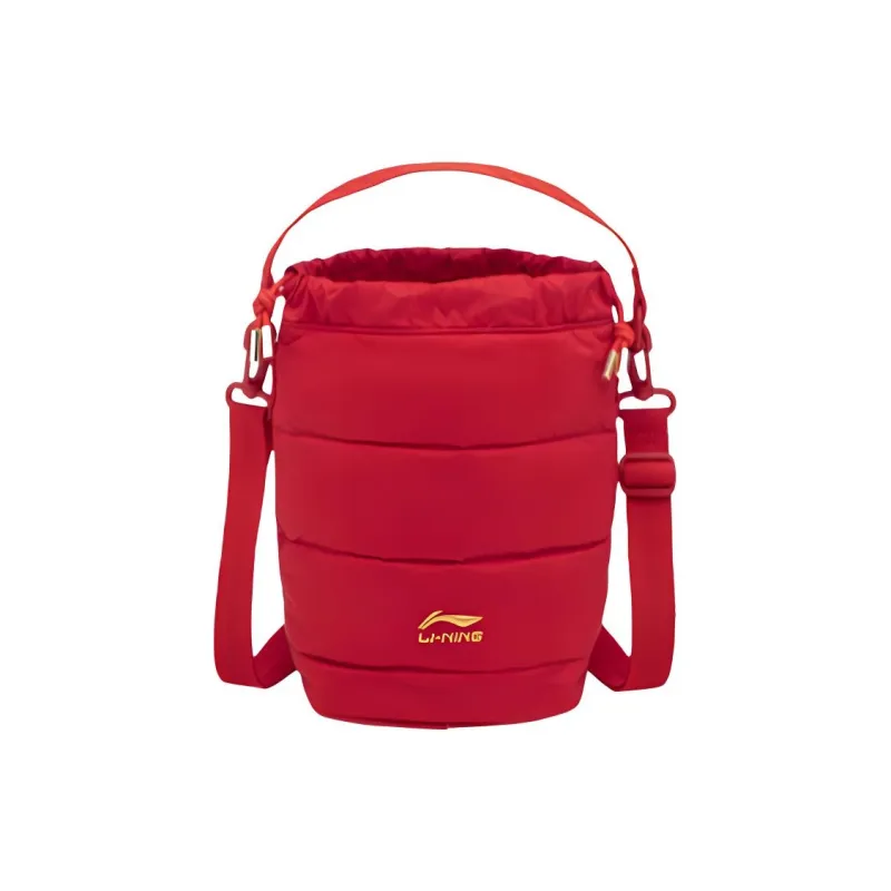 LiNing Sports Life Collection Polyester Bucket Bags Shoulder Bag Crossbody Bag Regular Unisex Vermilion-3