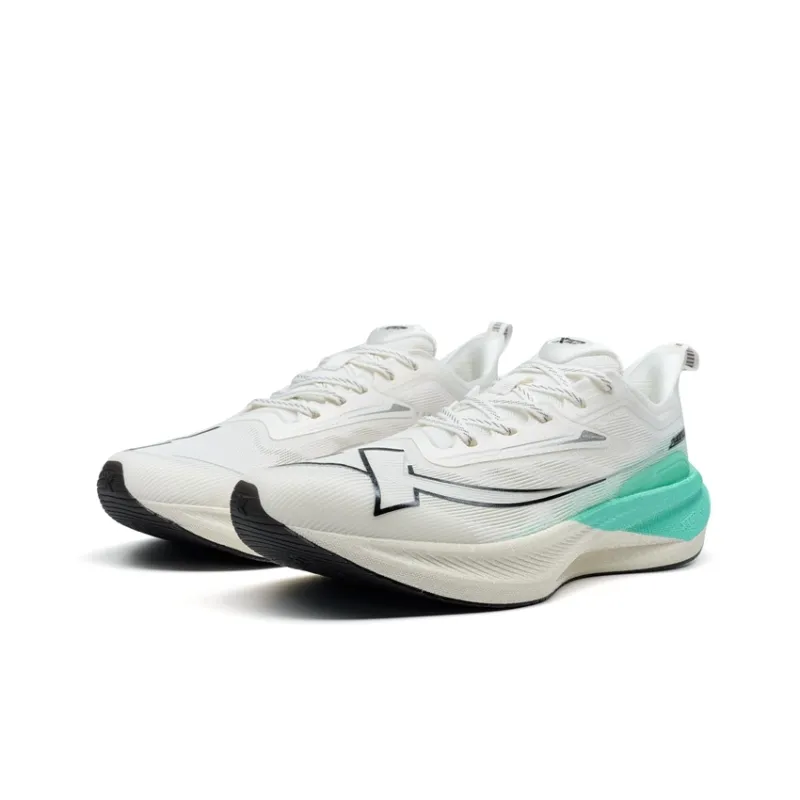 XTEP Two Thousand Kilometers 2.0 Anti Slip Wear Resistant Low Top Training Sprint Running Shoes Men's Sail White-2