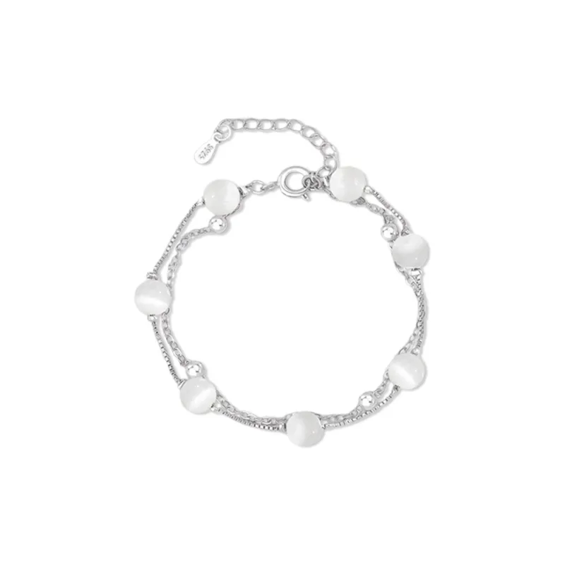 CANHUI Colored Glaze Double Layer Round Bead Bracelet Women's-1
