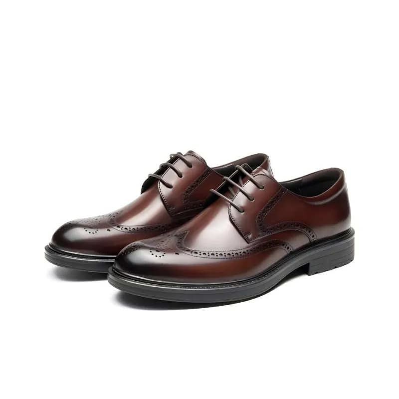 AOKANG Dress Shoes Men Low Top Black, Brown-2