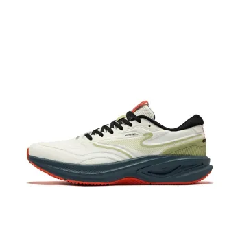 Erke Lightweight Cushioning Slip-Resistant Low-Top Casual Running Shoes Men's Microcrystal White Celery Green