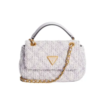 GUESS Tweed Shoulder Bag Crossbody Bag Mini Women's Purple