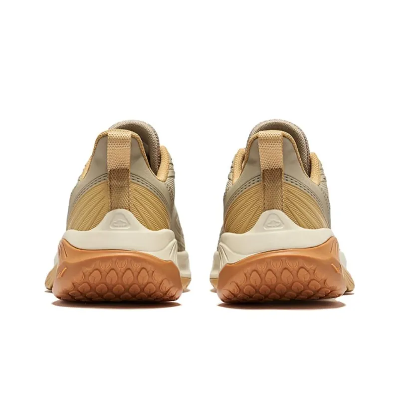 Erke Cushioned Wear-Resistant Breathable Low-Top Sprint Running Shoes Men's Light Linen Neutral Beige Camel-3