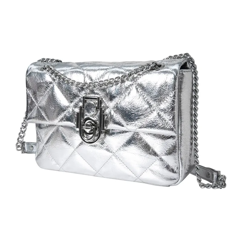 Moran & Karly Cow Leather Shoulder Bag, Crossbody Bag Women's Space Silver-1