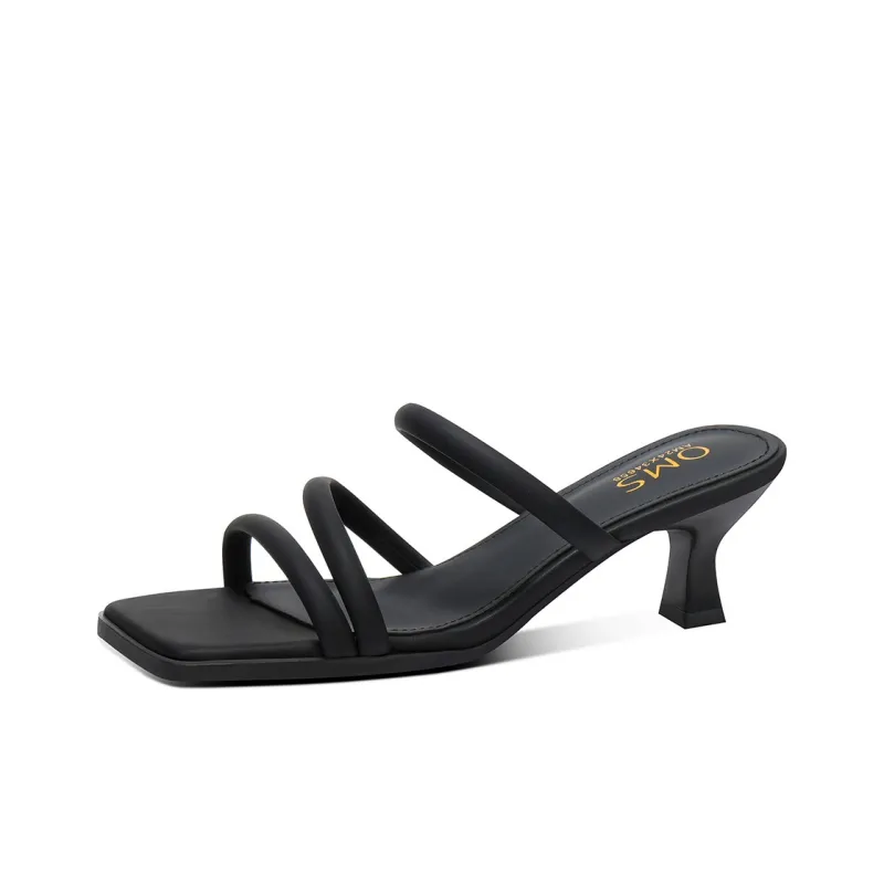 OMS Slide Slippers Women's Black/Ecru-0