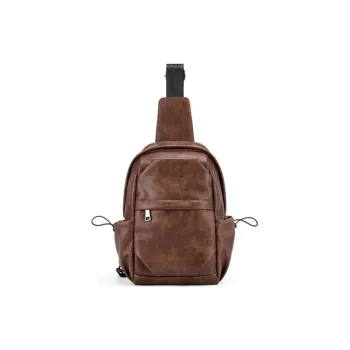 MashaLanti PU Casual Multifunction Large Capacity Commute Lightweight Small Bag Sling Bag Regular Men's Coffee