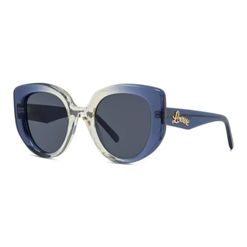 LOEWE Acetate Irregular Shape Sunglasses Unisex Blue