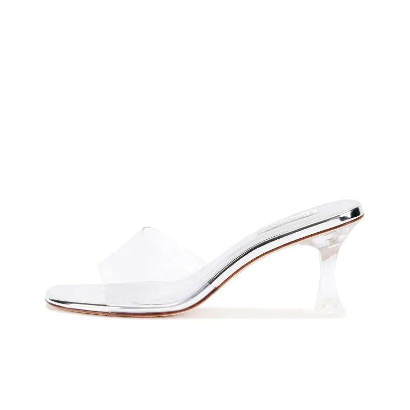 Larroude Slide Slippers Women's Silver-0