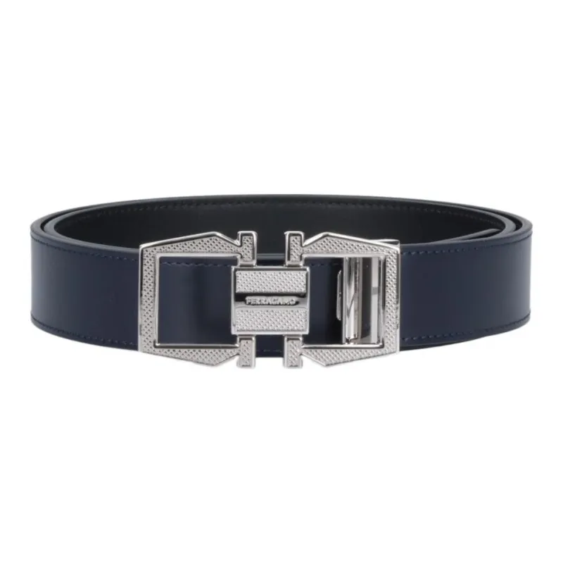 Ferragamo Monogram Gancini Reversibile Buckled Belt-0