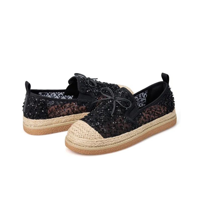 Joy&Mario Espadrilles Women's Black/Gold/Ecru-2