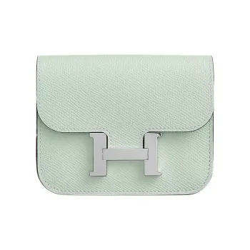 HERMES Constance Slim Epsom Calfskin Clutch Wallet Fanny Pack Regular Women's 0S Vert Fizz Bubble Green