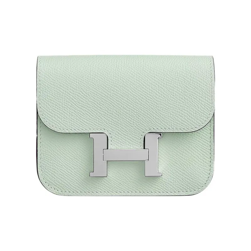HERMES Constance Slim Epsom Calfskin Clutch Wallet Fanny Pack Regular Women's 0S Vert Fizz Bubble Green-0
