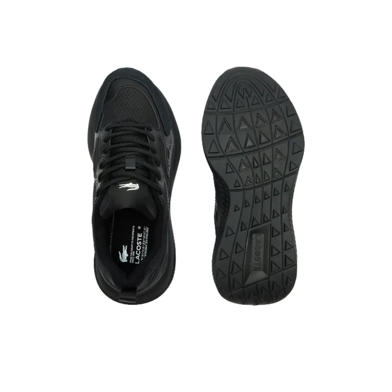 LACOSTE L003 Evo Comfortable And Versatile Low Top Casual Shoes Women's Black-4