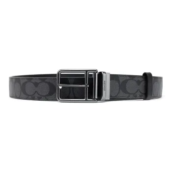 COACH Harness Buckle Cut To Size Reversible Belt Black