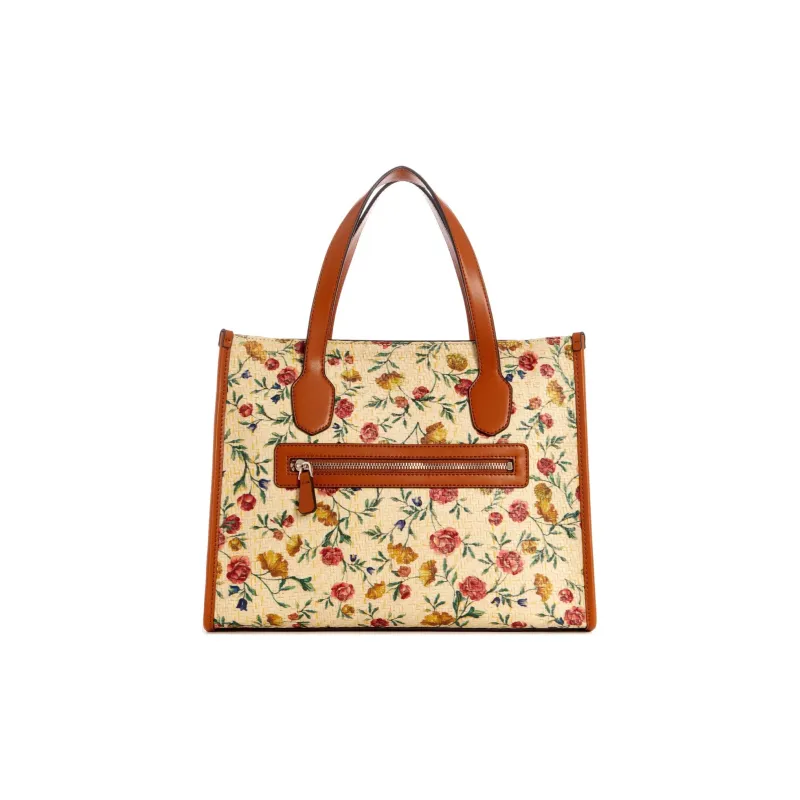 GUESS Faux Leather Tote Bag Shopping Bag Handbag Women's Red Brown-3